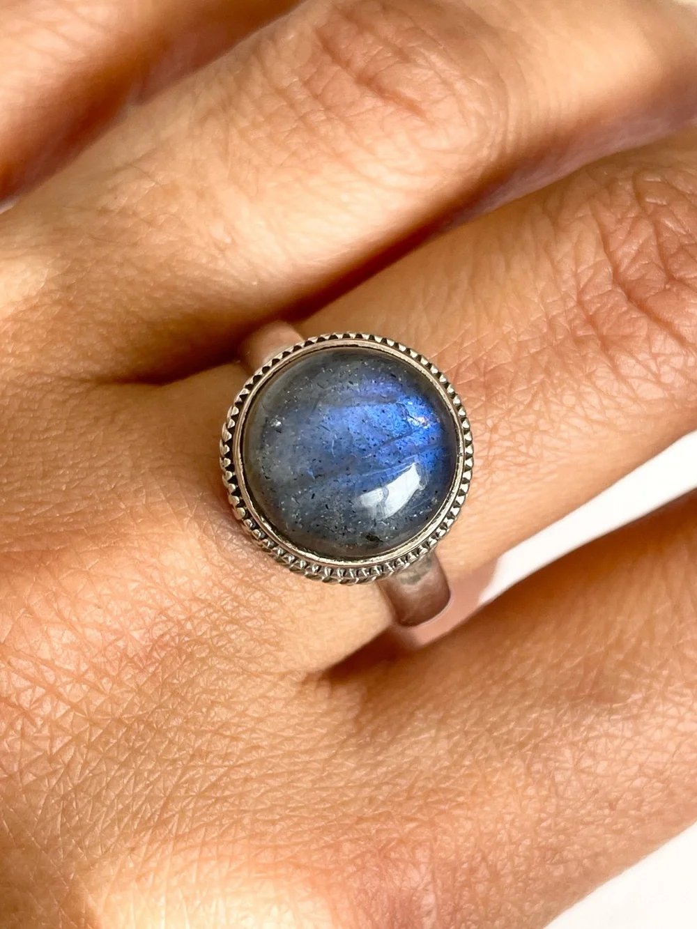 925 Sterling Silver Labradorite Ring Us: 9.5/10